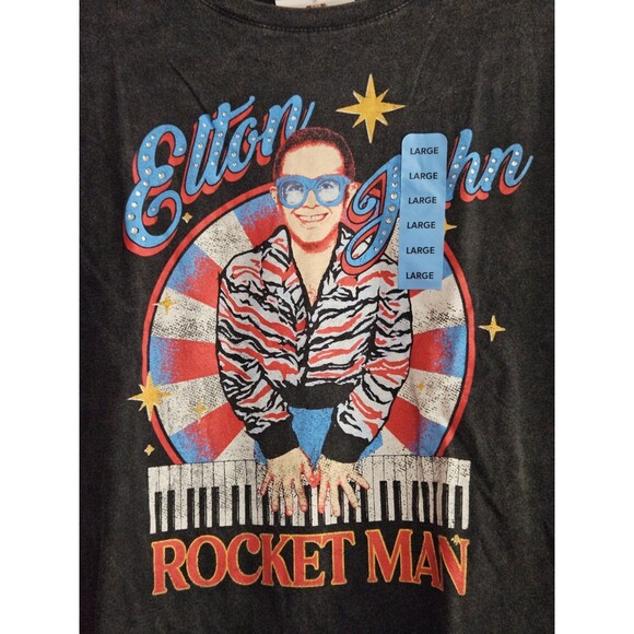 Elton John Piano Man, Rocket Man Retro Band T-Shirt Size Large - Picture 2 of 7